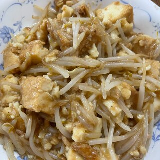 厚揚げともやしの塩焼きそば風味あんかけ